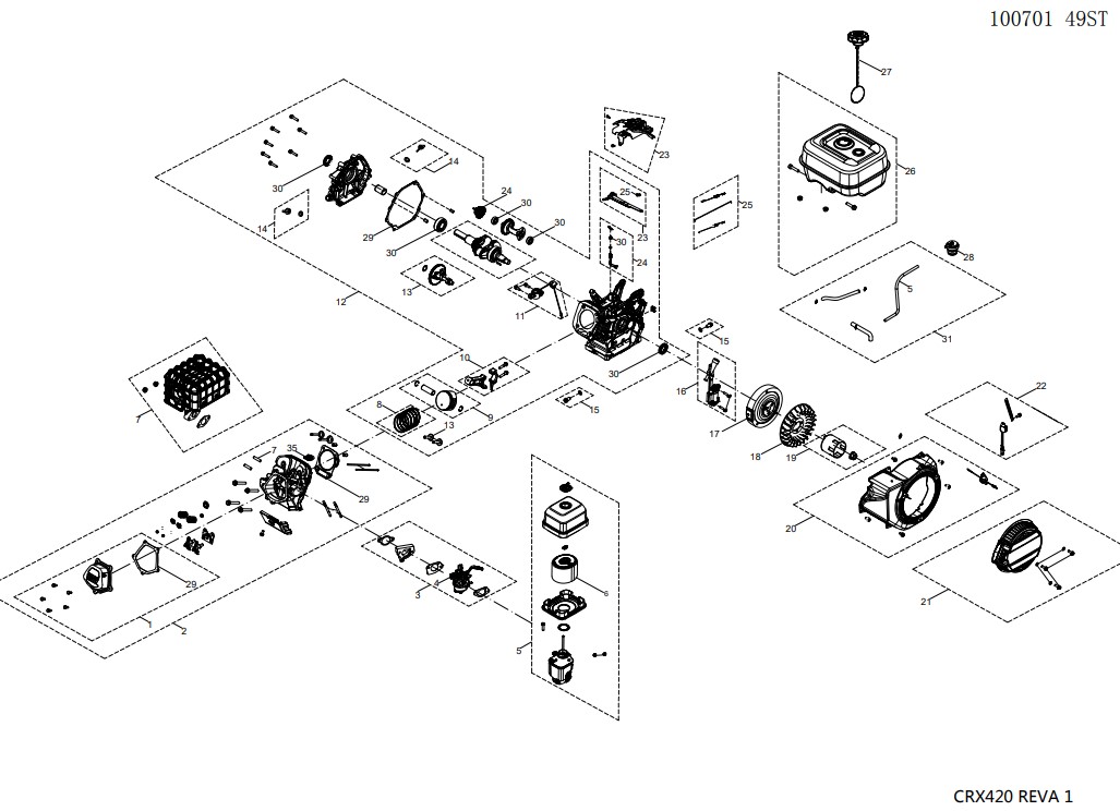  simpson 100701 CRX420 engine repalcement repair parts